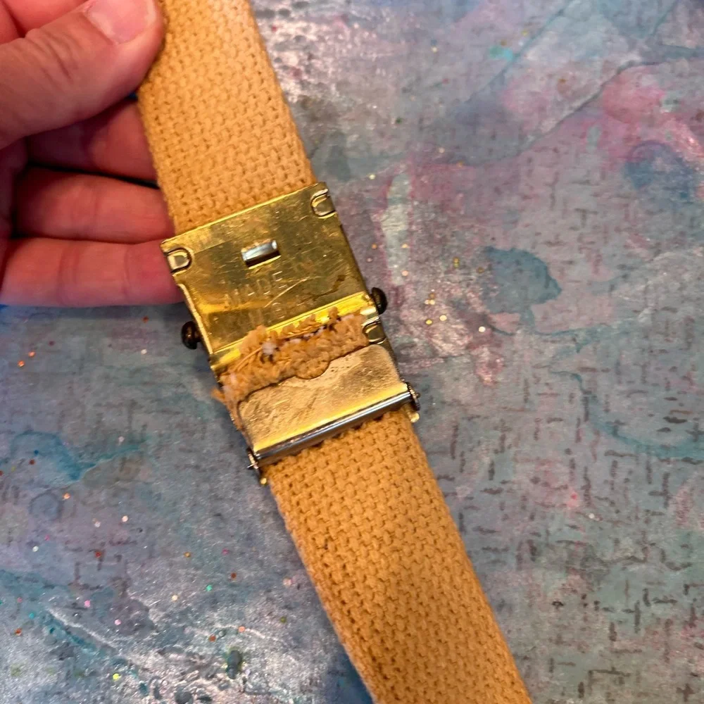 Vintage Camel Buckle Tan Belt